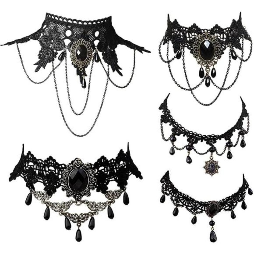 Elegant Retro Halloween Necklace For Women And Girl 5PCS